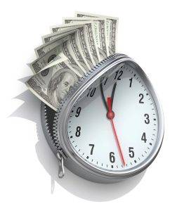 cash inside a clock, time kills deals and loses you money